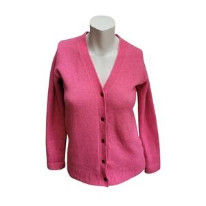 Athleta Pink Cardigan Sweater V Neck Button Up Long Sleeve Knitwear